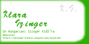 klara izinger business card